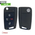 Volkswagen New OEM 2015-2019 Golf, GTI Remote Flip Key 4B Trunk FCCID: NBGFS12P01 (Comfort Access) PN# 5G0 959 752 BE
