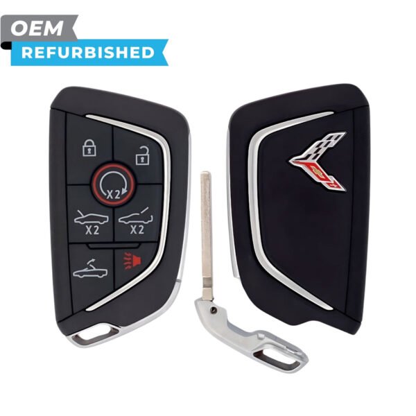 Chevrolet Refurbished 2020-2025 Corvette Smart Key (Chrome) 7B Trunk/Remote Start/Hood/Drop-Top FCCID: YG0G20TB1 PN# 13538852