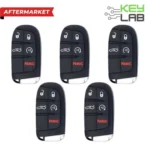 Dodge Aftermarket 2011-2023 Charger, Challenger, Chrysler 200 Smart Key 5B Remote Start/Trunk FCCID: M3M-40821302 PN# 68394195AA (Pack of 5)