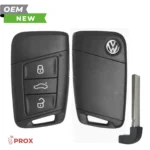 Volkswagen New OEM 2018-2020 Atlas, Passat Prox Key HU162-T (w/ Comfort Access) 4B Trunk FCCID: KR5FS14-US PN# 3G0 959 752 S